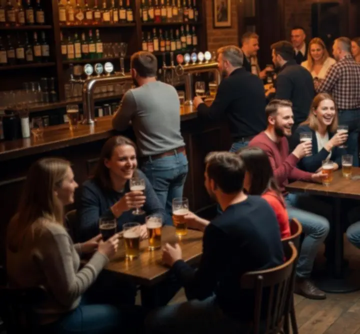 Scena z muzyką na żywo i światłami w klubie