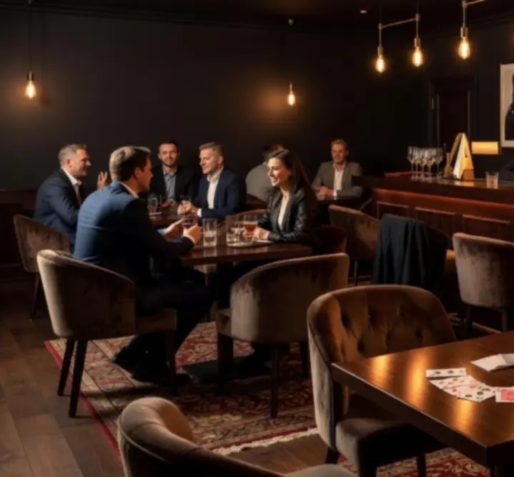 Wnętrze VESTO CLUB z nowoczesnym barem i nastrojowym oświetleniem