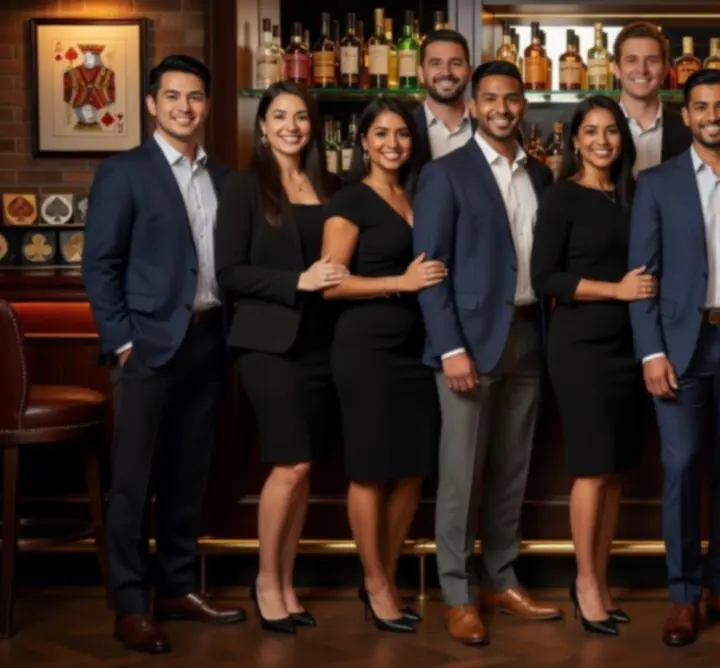 Zespół VESTO CLUB: obsługa baru i organizatorzy pokerowych eventów